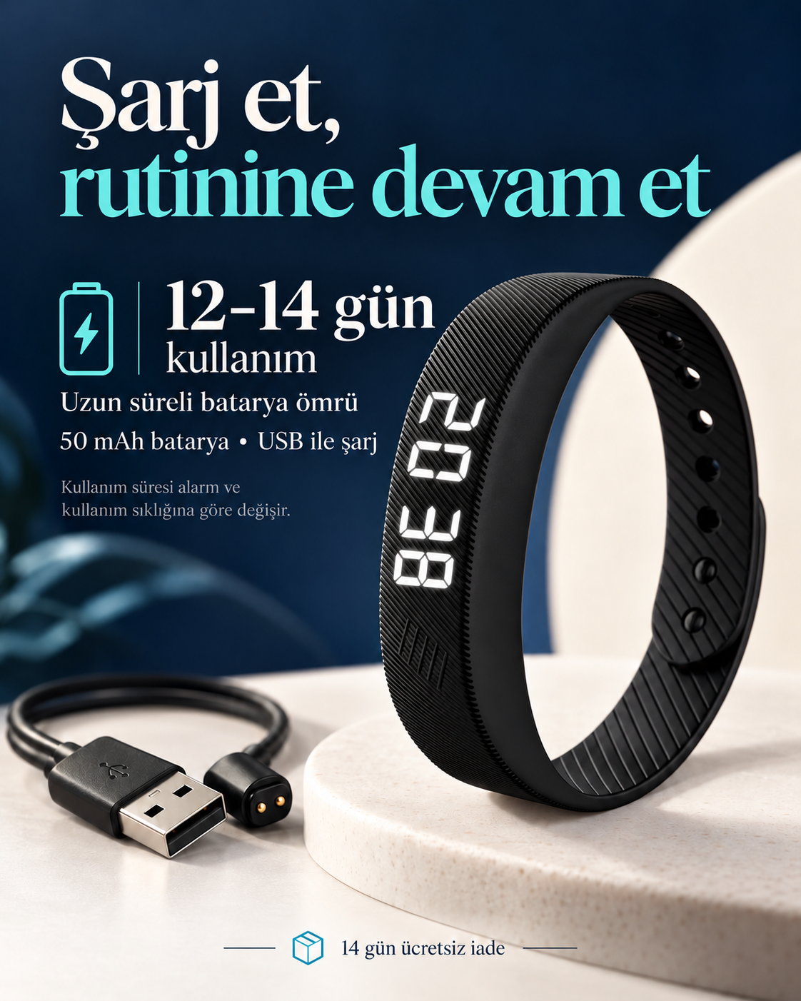 Ft Sleep Pro – Sessiz Titreşimli Çok Fonkisyonlu Alarm Bilekliği