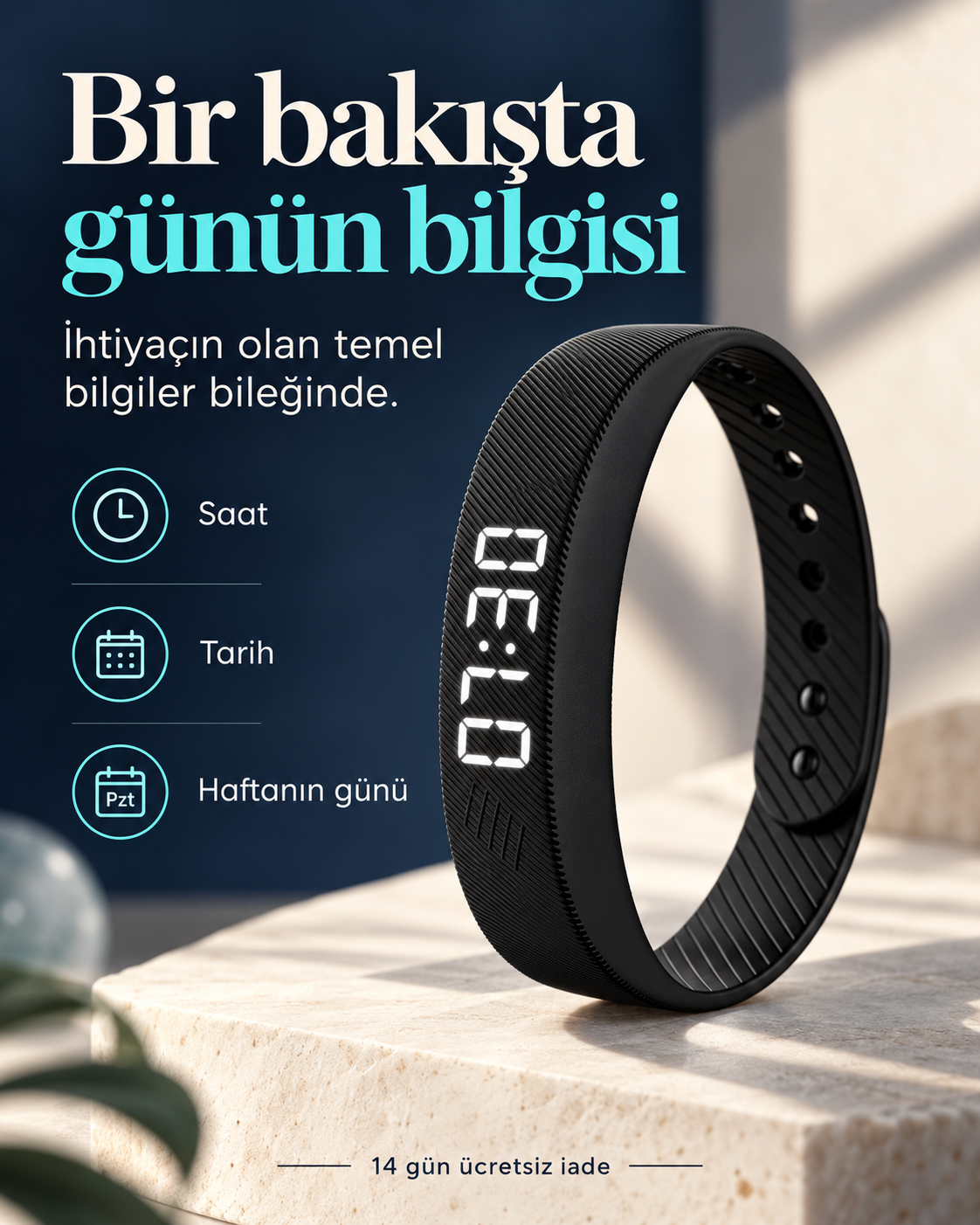 Ft Sleep Pro – Sessiz Titreşimli Çok Fonkisyonlu Alarm Bilekliği