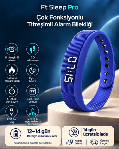 Ft Sleep Pro – Sessiz Titreşimli Çok Fonkisyonlu Alarm Bilekliği